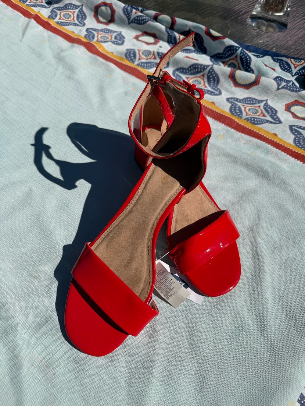 Old Navy Red Patent Ankle-Strap Heels